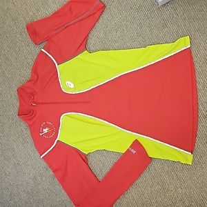 ASICS New York City Marathon Quarter Zip Top Reflective Neon